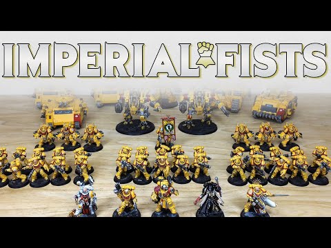 PAINTING SHOWCASE Imperial Fists Space Marines Army Warhammer 40k 9th