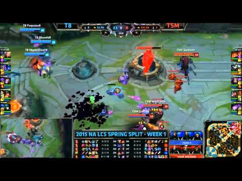 Team 8 Game Winning Base Siege - T8 vs TSM Game 1 (NA LCS Spring 2015)