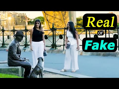 Female Reactions that's so Funny - Statue Prank compilations