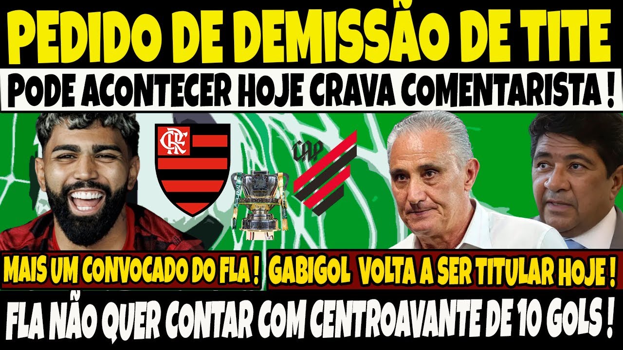 PEDIDO DE DEMISSÃO DE TITE, PODE SER FEITO HOJE CRAVOU COMENTARISTA/GABI TITULAR/MAIS UM CONVOCADO