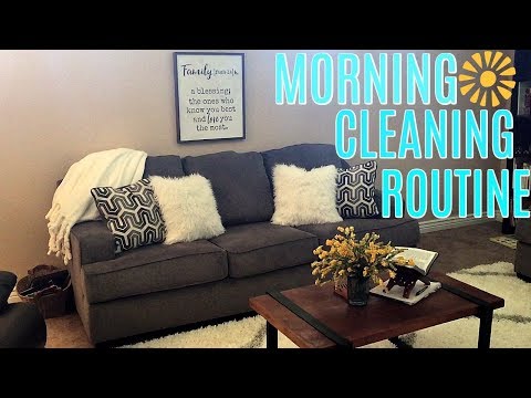 MY MORNING CLEANING ROUTINE 2018 SAHM | Clean With Me | Hannah's Happy Home Video