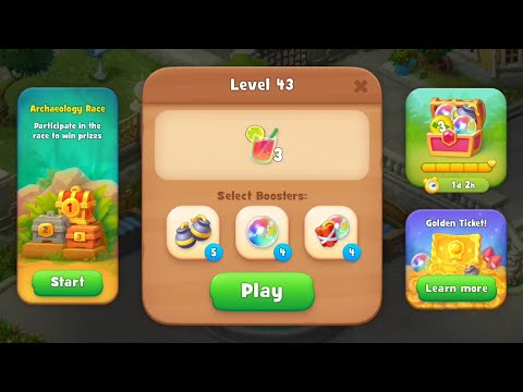 Gardenscapes Level 43 no boosters | F2P (ANDROID, IOS) 4K
