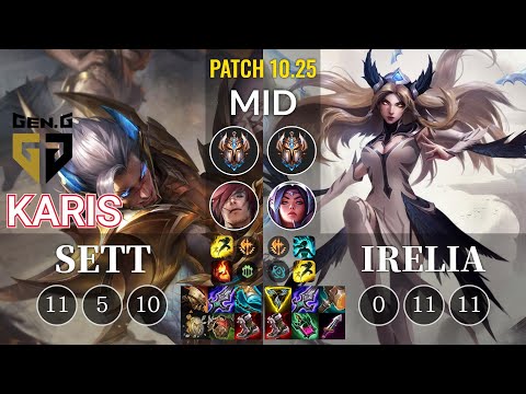 GEN Karis Sett vs Irelia Mid - KR Patch 10.25