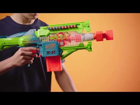 Nerf Elite 2.0 Double Punch Dart Blaster, 50 Nerf Elite Darts, 2x