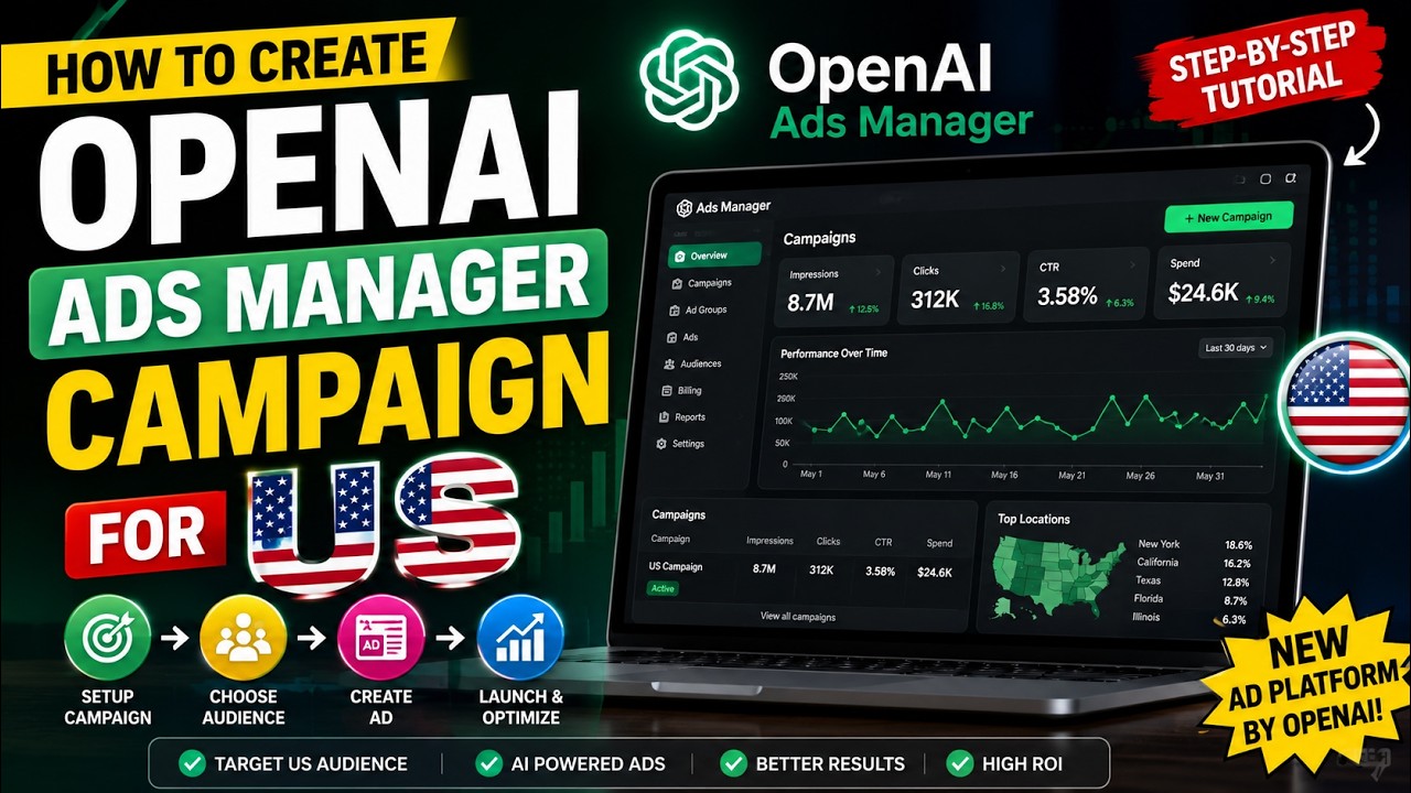 😱 🚀 OpenAI Ads Manager Campaign Setup for USA | Complete Guide in Hindi For Ecommerce Business