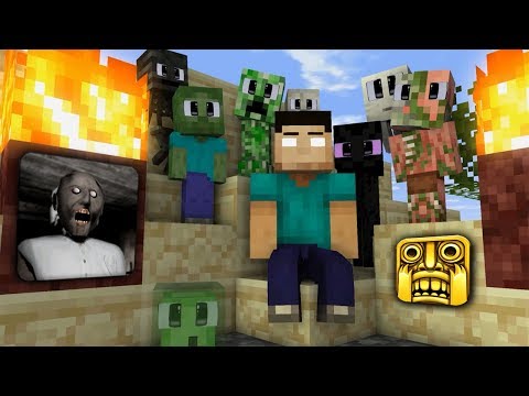 MONSTER SCHOOL : TEMPLE RUN CHALLENGE WITH BABY MONSTER AND GRANNY - FUNNY ANIMATION