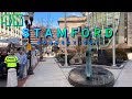 Stamford Downtown Walk on a Sunny Day, Connecticut USA, 4K - UHD