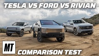 Tesla Cybertruck vs Ford F150 Lightning vs Rivian R1T | Comparison Test