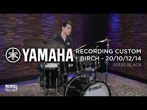 Yamaha Recording Custom Birch Drum Set - 20/10/12/14 - Solid Black (RC0JF40JSOB)