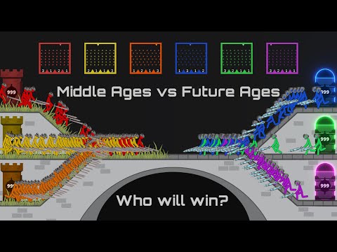 3v3 Bridge Clash ~ Stickman & Middle Ages Vs Future Ages ~ Stickman Fight