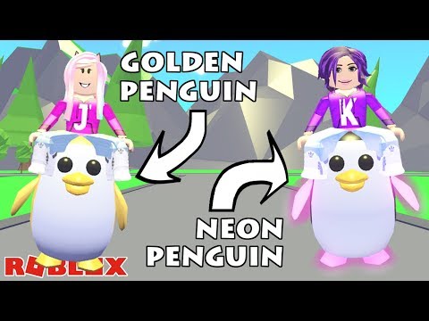 Getting The Golden Neon Penguins Roblox Adopt Me - kate and janet roblox and tad
