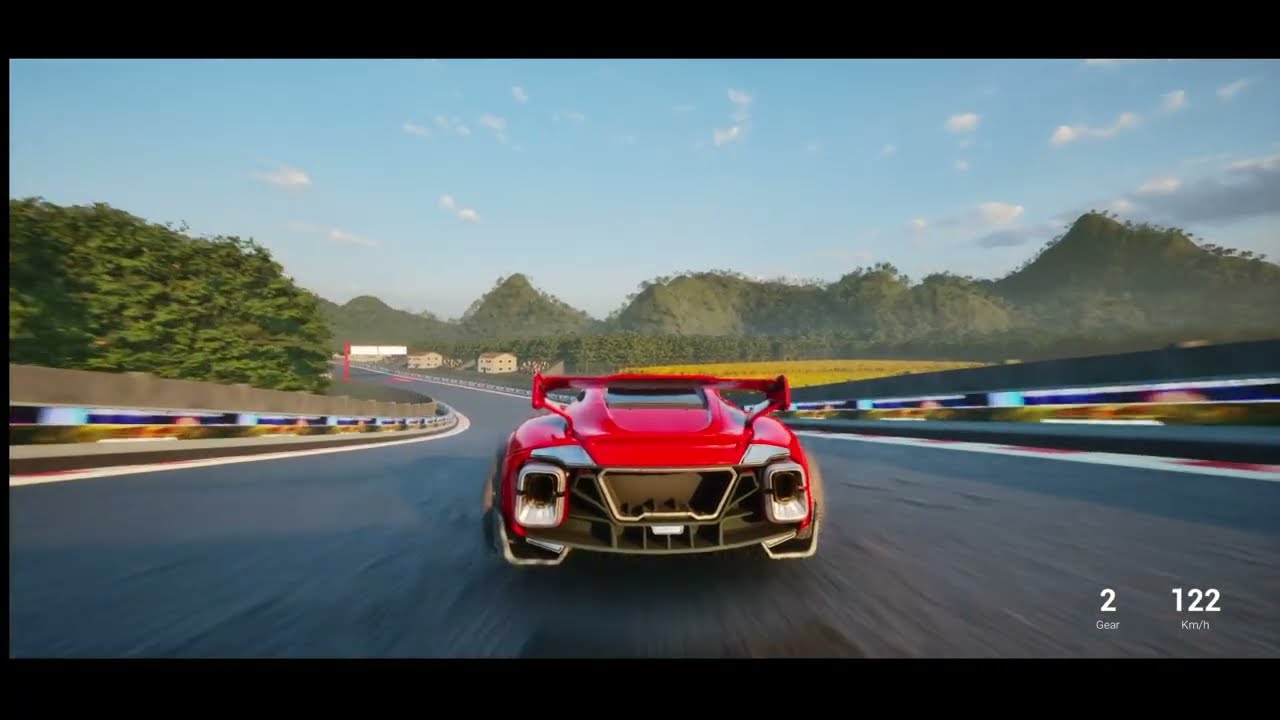 Salita verdeggiante - Pista da rally e paesaggio cinematografico Modello 3D