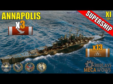 DAMAGE RECORD! Annapolis 3 Kills & 407k Damage | World of Warships Gameplay