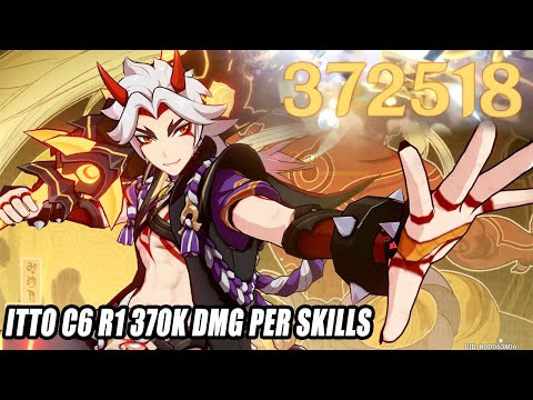 Itto C6 R1 Hitting 370k DMG Per Skills - Best Team Combo Showcase Genshin Impact