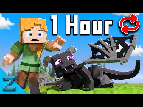 "Alex and the Dragon" 1 HOUR | Minecraft Animated Music Video (Song by TheFatRat)