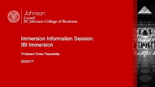 Immersion Information Session: Investment Banking