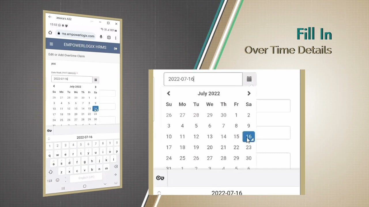 Submit overtime claim in hours