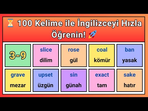 (Seviye 3-9)İngilizceyi Kolayca Öğrenin: İngilizceyi Hızla Öğrenmek İçin 100 Kelime
