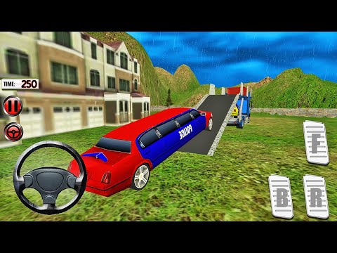 US Police Limousine Car Transporter - Offroad Multi Trailer Truck Driving - Android Gameplay