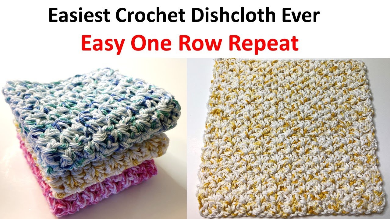 Easiest Crochet Dishcloth Ever - Easy One Row Repeat - #MakeitPremier