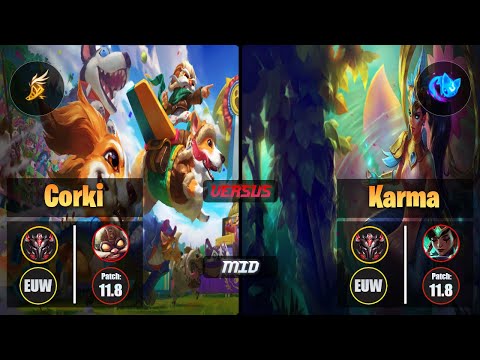 GrandMaster CORKI [Fleet Footwork] (Mid) VS  KARMA - Grandmaster EUW Patch 11.8