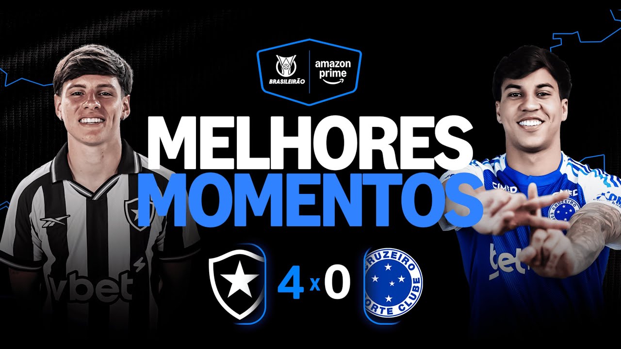 VÍDEO | Gols e melhores momentos da goleada do Botafogo sobre o Cruzeiro por 4 a 0 pelo Brasileirão