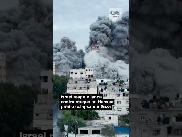 #Shorts – Israel reage e lança contra-ataque ao Hamas; prédio colapsa em Gaza