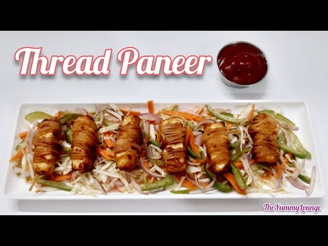 Thread Paneer Recipe | Noodles Threaded Paneer Starter Recipes | Crispy Paneer Thread Roll Recipe