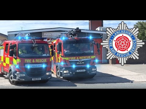 (RARE!) - Lancashire Fire and rescue - Rosenbauer AT Stinger & Retained Pump Turnout!