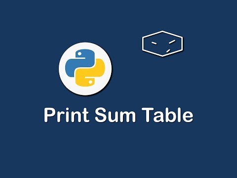 print sum table in python 