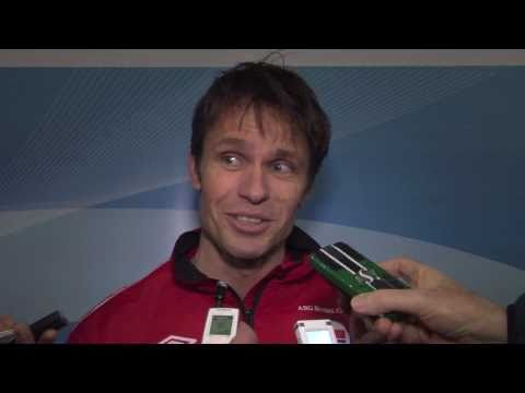 2011 Ford World Men's Curling Championship - Draw 1 Media Scrum