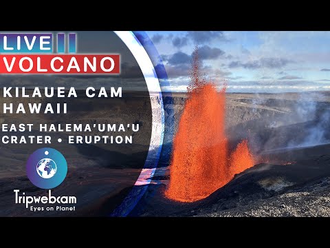 Kilauea Volcano Eruption Live – East Halemaʻumaʻu Crater Cam, Hawaii