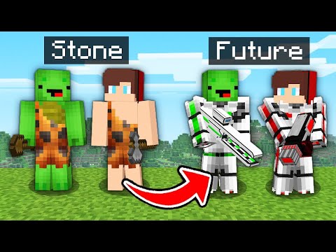JJ and Mikey from STONE to FUTURE - Minecraft Maizen