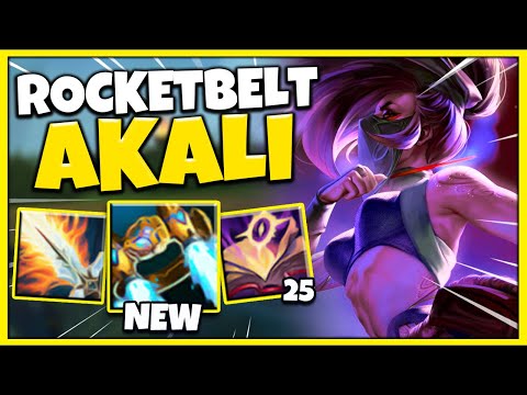 WTF! ROCKETBELT AKALI IS BETTER THAN GUNBLADE?! NEW AP ONE-SHOT AKALI BUILD - League of Legends