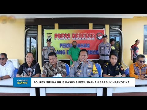 POLRES MIMIKA RILIS KASUS DAN PEMUSNAHAN BARBUK NARKOTIKA