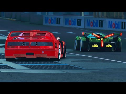 Lamborghini V12 Vision GT vs Ferrari FXX40 at Chicago Night GP