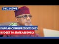 Gov. Dapo Abiodun Presents #472B 2023 Budget  to Ogun State Assembly