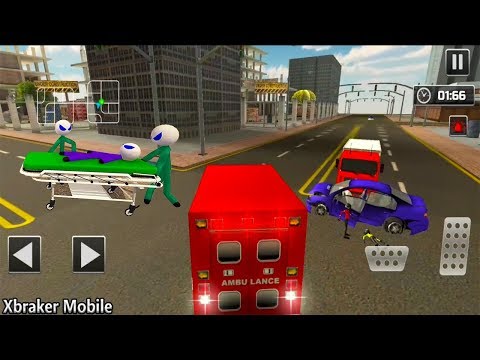 Stickman Rescue Ambulance Drive - New RED Ambulance Unlocked- 911 Ambulance Driving-Android Gameplay