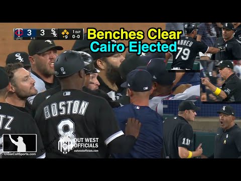 Ejection 151 - Twins and White Sox Clear Benches, Warnings Result & Miguel Cairo Ejected, After HBP