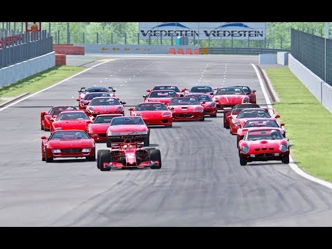 Ferrari F1 2018 vs All Ferrari Supercars - Spa