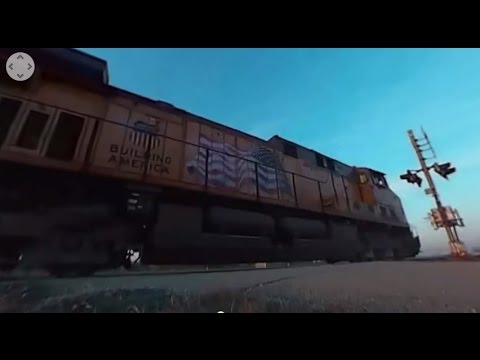 360 Degree Video - Sunset and Train Time-Lapse on 4-16-2015