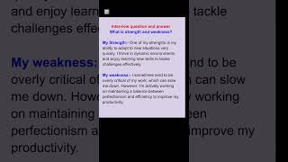 Download lagu What is your strength and weakness? Interview question and answer mp3