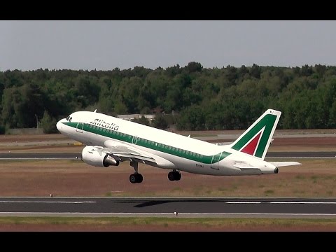 Alitalia Airbus A319-112 EI-IMJ AZ 405 takeoff V2 at Berlin Tegel airport