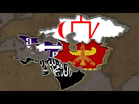 Byzantine Empire & Persian Empire Vs Golden Horde & Umayyad Caliphate- HOI4 Timelapse