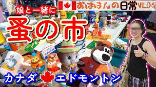 【カナダVLOG】蚤の市とハチ騒動🐝フリマとガレージセール|新作プリングルズ食べ比べ| Wasp Incident | Antique & Garage Sale