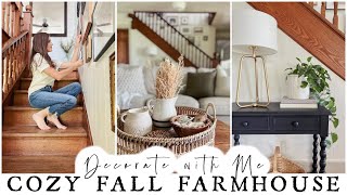 Fall DECORATE WITH ME - Cozy Staircase Gallery Wall - Cottage Farmhouse Home