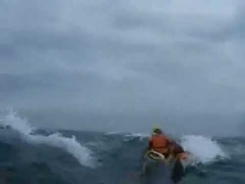 Sea Kayak T-Rescue Practice in Rough Water