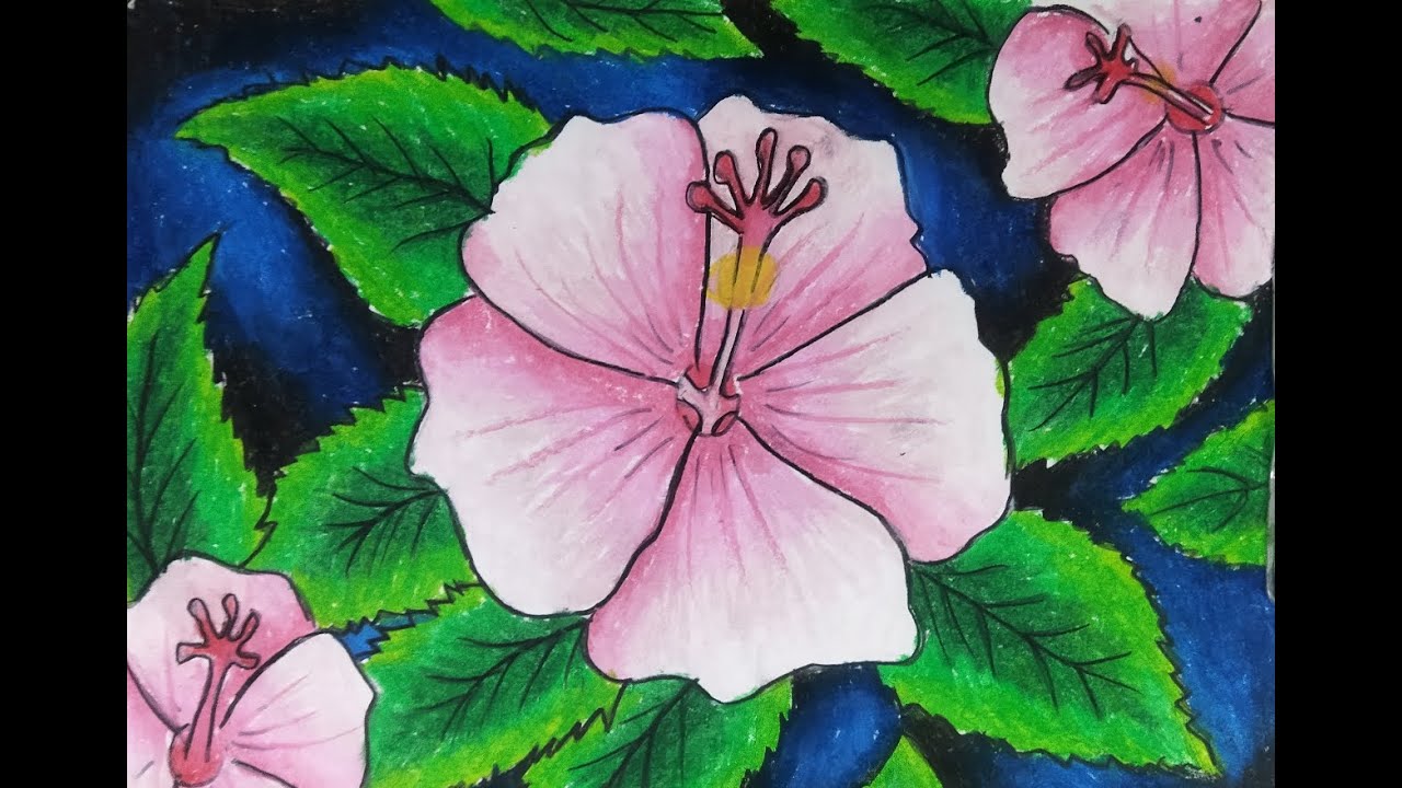 Cara menggambar & Mewarnai Bunga Sepatu II edisi Tutorial menggambar bunga # part 1