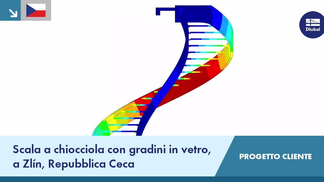 CP 001192 | Scala a chiocciola con gradini in vetro, Zlín, Repubblica Ceca