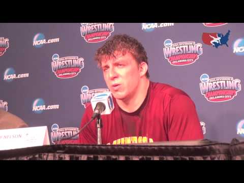 Tony Nelson (Minnesota) after 285 lbs. NCAA semifinals victory